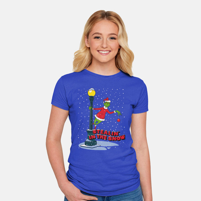 Stealin In The Snow-Womens-Fitted-Tee-Getsousa!