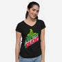Mountain Dude-Womens-V-Neck-Tee-Raffiti
