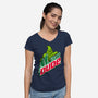 Mountain Dude-Womens-V-Neck-Tee-Raffiti