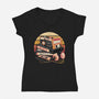 Never Forget The Classics-Womens-V-Neck-Tee-glitchygorilla