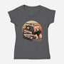 Never Forget The Classics-Womens-V-Neck-Tee-glitchygorilla