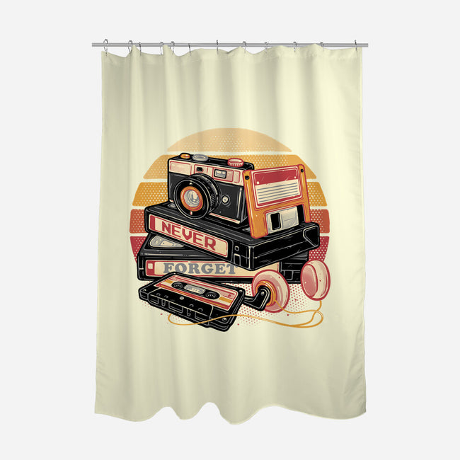 Never Forget The Classics-None-Polyester-Shower Curtain-glitchygorilla