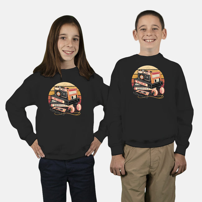 Never Forget The Classics-Youth-Crew Neck-Sweatshirt-glitchygorilla
