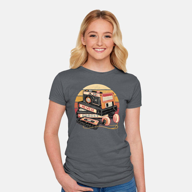 Never Forget The Classics-Womens-Fitted-Tee-glitchygorilla