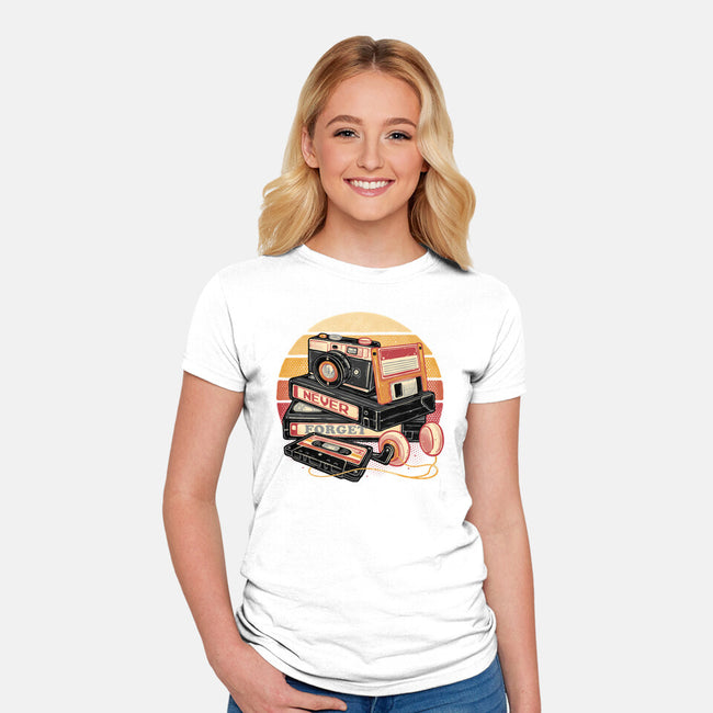 Never Forget The Classics-Womens-Fitted-Tee-glitchygorilla