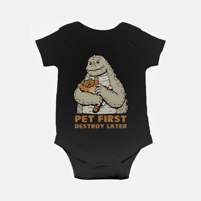 Pet First Destroy Later-Baby-Basic-Onesie-pigboom