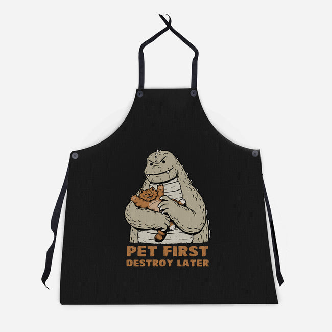 Pet First Destroy Later-Unisex-Kitchen-Apron-pigboom