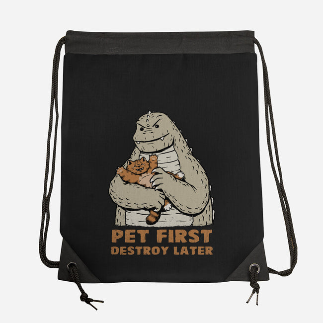 Pet First Destroy Later-None-Drawstring-Bag-pigboom