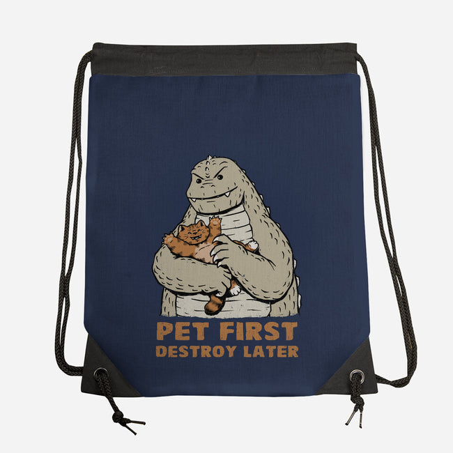 Pet First Destroy Later-None-Drawstring-Bag-pigboom