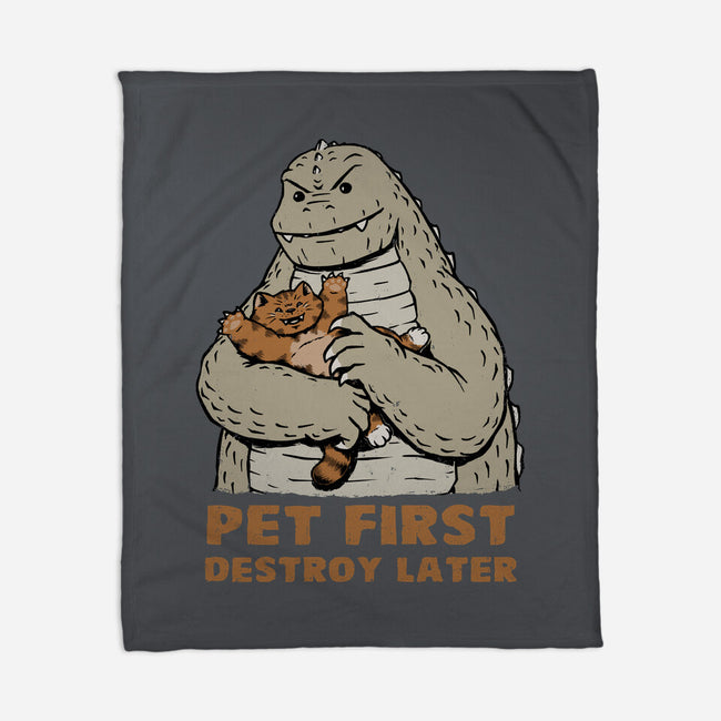 Pet First Destroy Later-None-Fleece-Blanket-pigboom