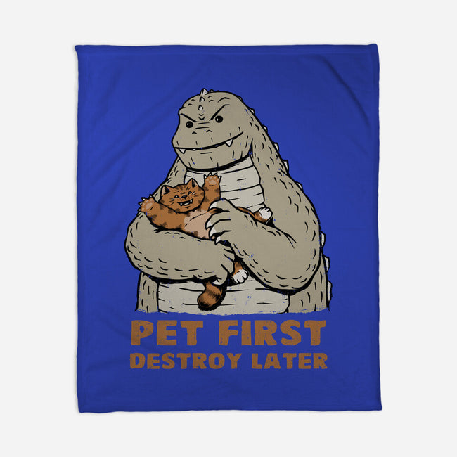 Pet First Destroy Later-None-Fleece-Blanket-pigboom