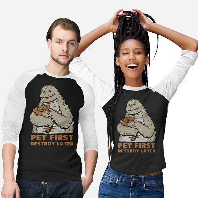 Pet First Destroy Later-Unisex-Baseball-Tee-pigboom