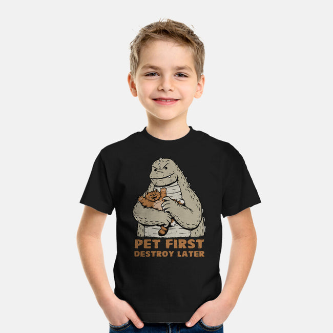Pet First Destroy Later-Youth-Basic-Tee-pigboom