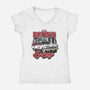 Egon's Garage-Womens-V-Neck-Tee-SuperEdu