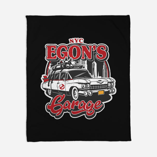 Egon's Garage-None-Fleece-Blanket-SuperEdu