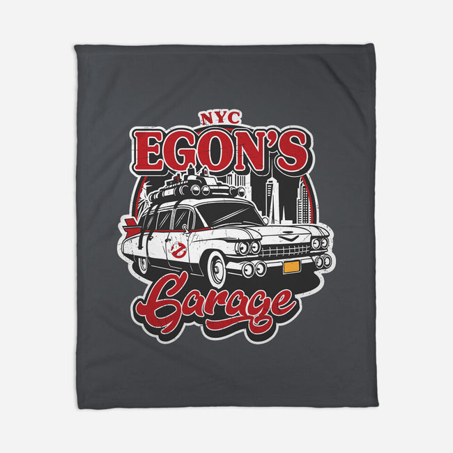 Egon's Garage-None-Fleece-Blanket-SuperEdu