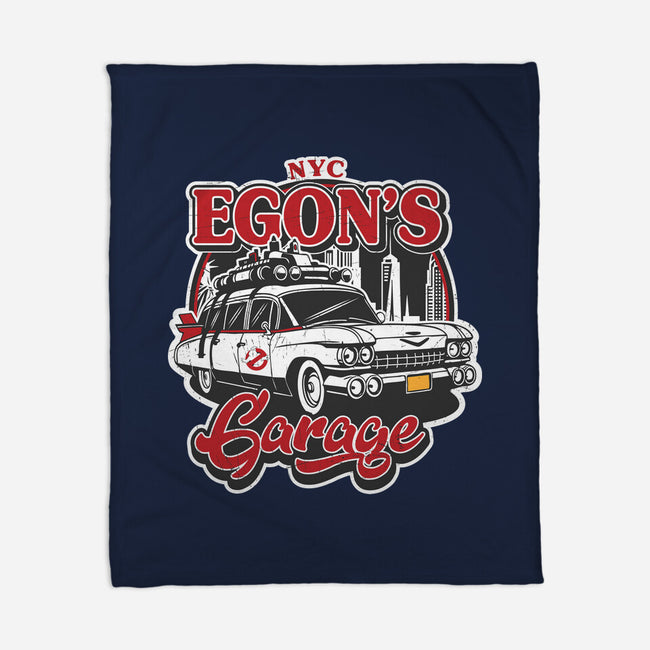 Egon's Garage-None-Fleece-Blanket-SuperEdu
