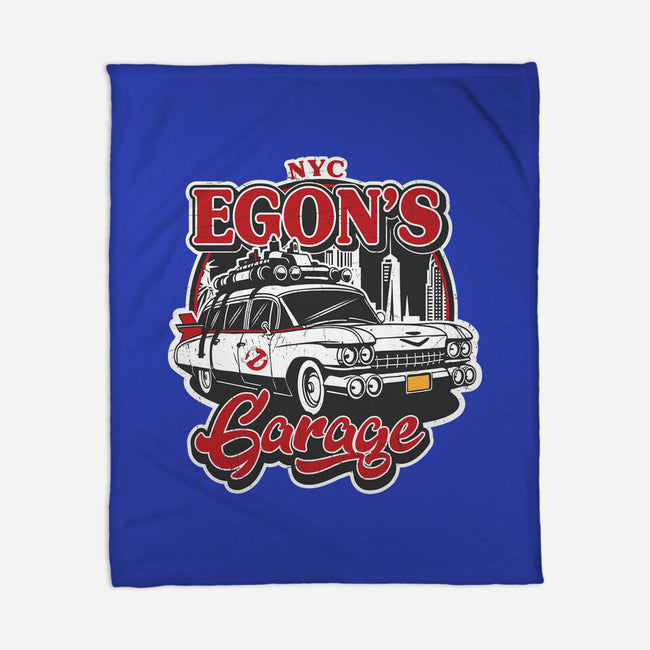 Egon's Garage-None-Fleece-Blanket-SuperEdu