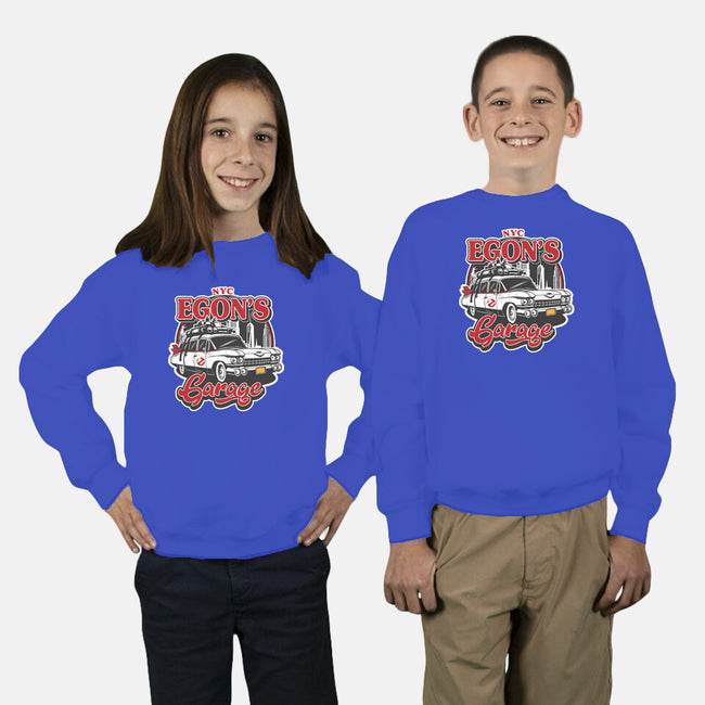 Egon's Garage-Youth-Crew Neck-Sweatshirt-SuperEdu