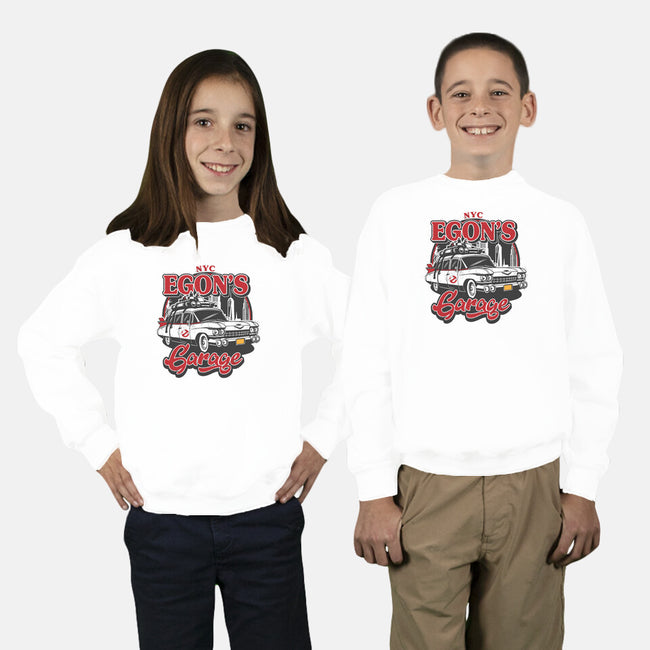 Egon's Garage-Youth-Crew Neck-Sweatshirt-SuperEdu