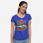 Egon's Garage-Womens-V-Neck-Tee-SuperEdu