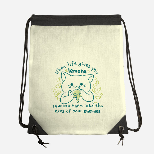 Squeeze Them Into Your Enemy's Eyes-None-Drawstring-Bag-worlddominationforcats