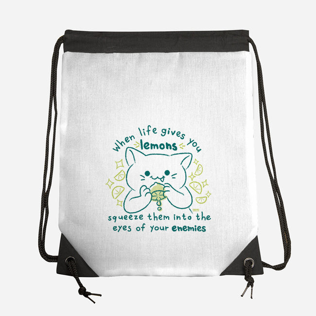 Squeeze Them Into Your Enemy's Eyes-None-Drawstring-Bag-worlddominationforcats