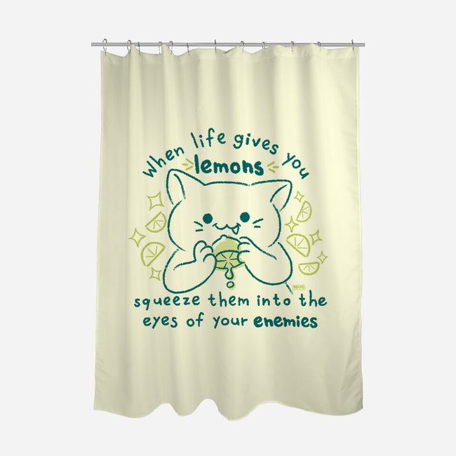 Squeeze Them Into Your Enemy's Eyes-None-Polyester-Shower Curtain-worlddominationforcats