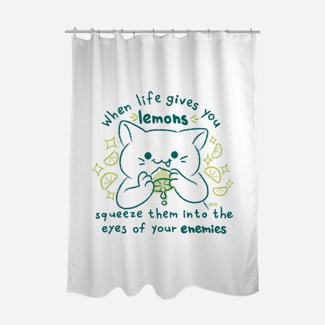 Squeeze Them Into Your Enemy's Eyes-None-Polyester-Shower Curtain-worlddominationforcats