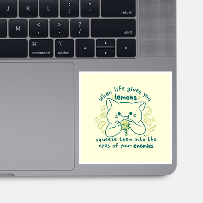 Squeeze Them Into Your Enemy's Eyes-None-Glossy-Sticker-worlddominationforcats