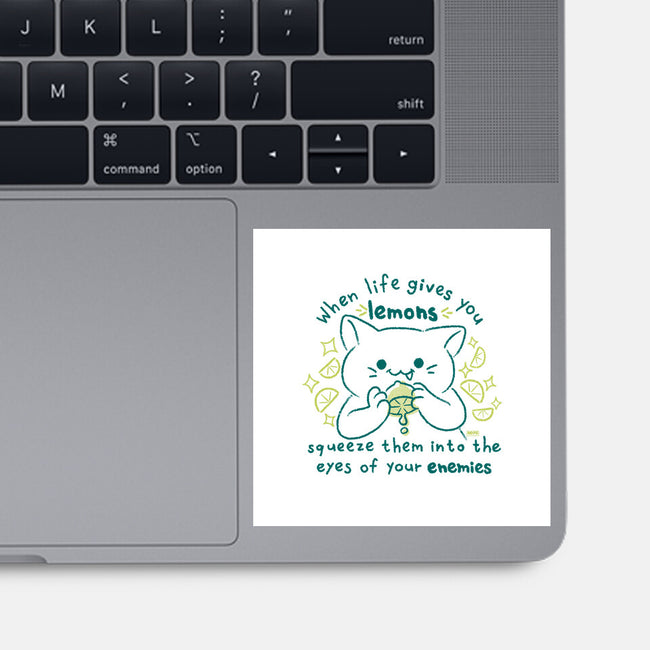 Squeeze Them Into Your Enemy's Eyes-None-Glossy-Sticker-worlddominationforcats