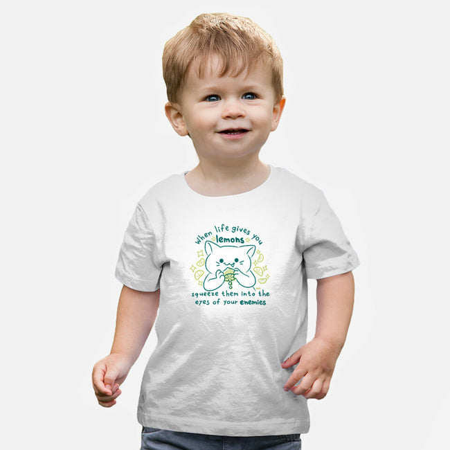 Squeeze Them Into Your Enemy's Eyes-Baby-Basic-Tee-worlddominationforcats