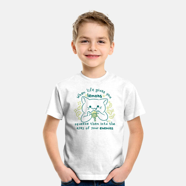Squeeze Them Into Your Enemy's Eyes-Youth-Basic-Tee-worlddominationforcats