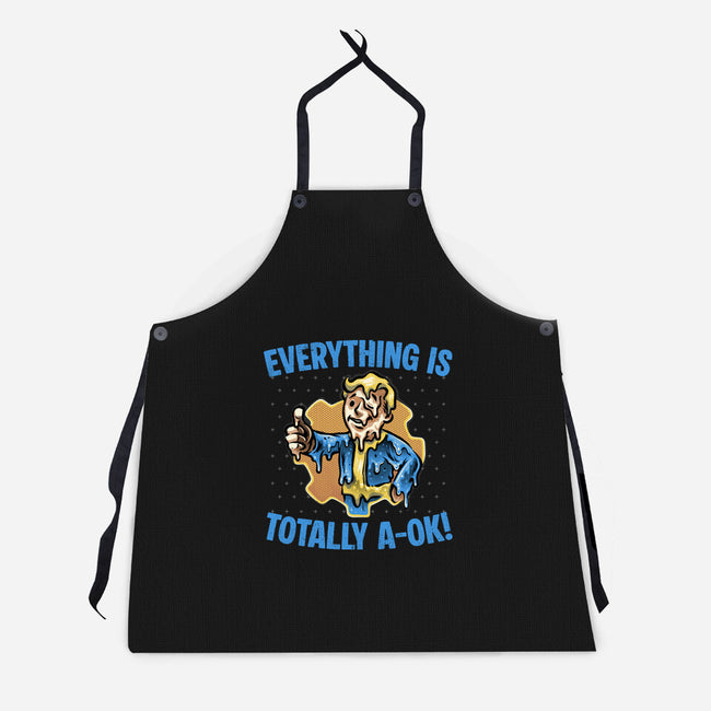 Everything Is Totally Ok-Unisex-Kitchen-Apron-glitchygorilla