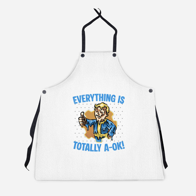 Everything Is Totally Ok-Unisex-Kitchen-Apron-glitchygorilla