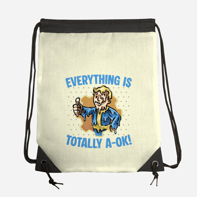 Everything Is Totally Ok-None-Drawstring-Bag-glitchygorilla