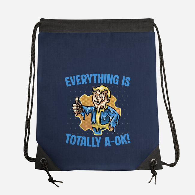 Everything Is Totally Ok-None-Drawstring-Bag-glitchygorilla