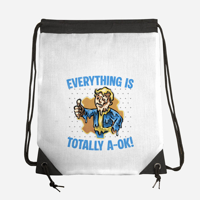 Everything Is Totally Ok-None-Drawstring-Bag-glitchygorilla