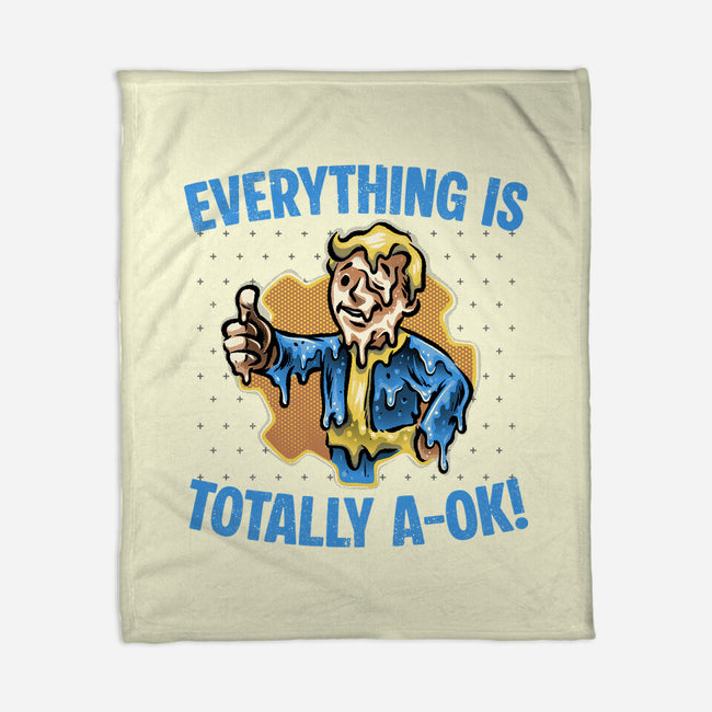Everything Is Totally Ok-None-Fleece-Blanket-glitchygorilla