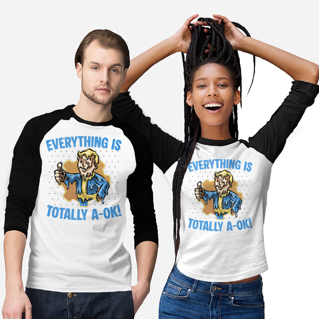 Everything Is Totally Ok-Unisex-Baseball-Tee-glitchygorilla