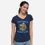 Everything Is Totally Ok-Womens-V-Neck-Tee-glitchygorilla
