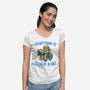 Everything Is Totally Ok-Womens-V-Neck-Tee-glitchygorilla