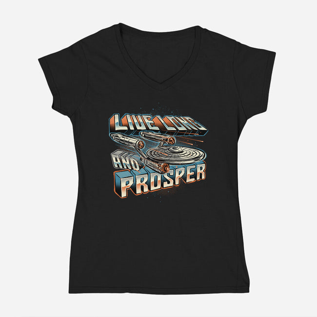A Prosperous Journey-Womens-V-Neck-Tee-glitchygorilla