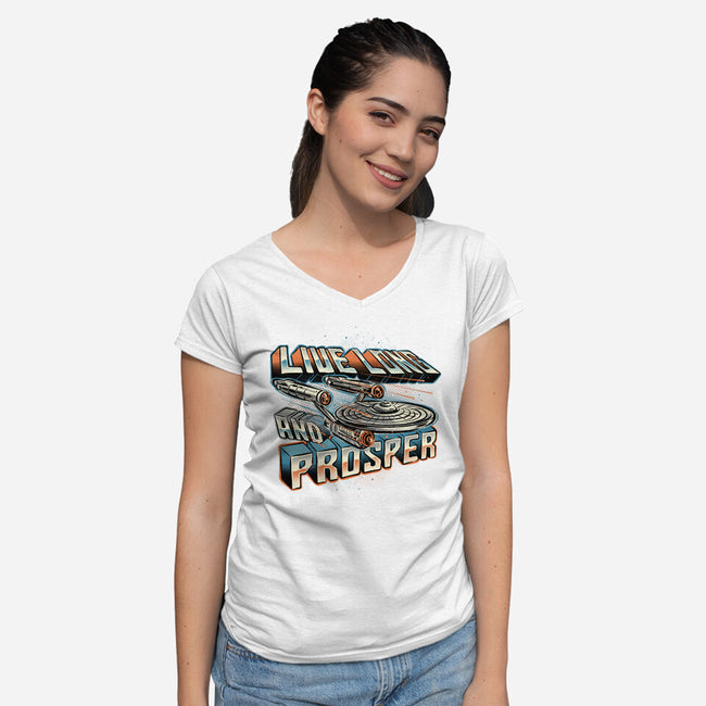 A Prosperous Journey-Womens-V-Neck-Tee-glitchygorilla