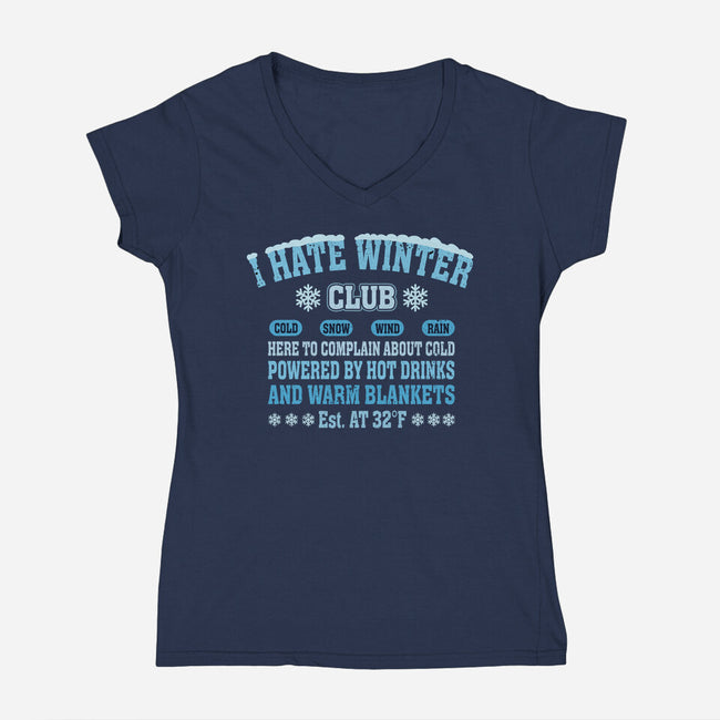 I Hate Winter Club-Womens-V-Neck-Tee-erion_designs