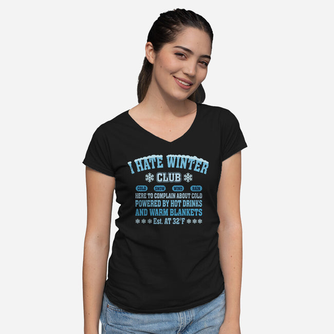 I Hate Winter Club-Womens-V-Neck-Tee-erion_designs