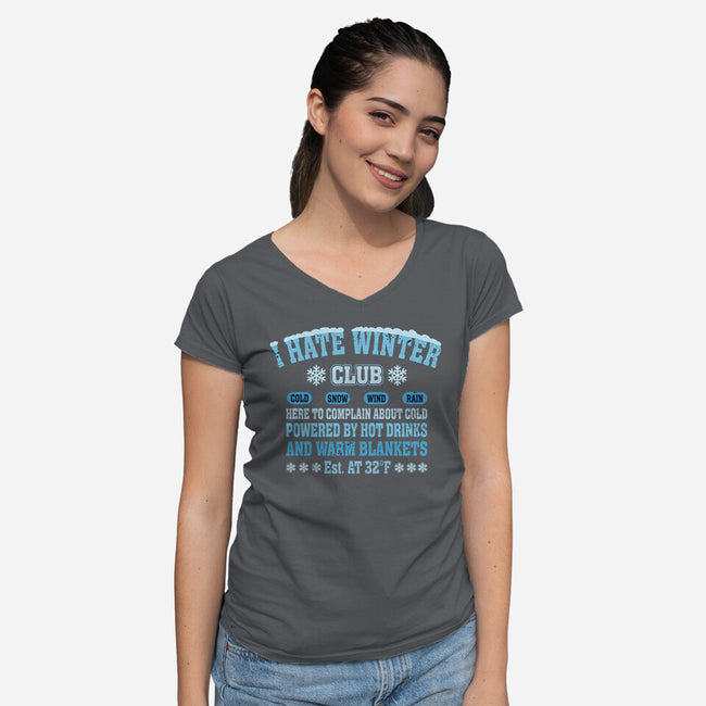 I Hate Winter Club-Womens-V-Neck-Tee-erion_designs