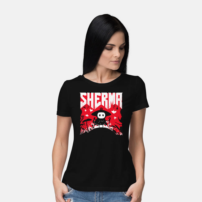 Sherma Slayer-Womens-Basic-Tee-rocketman_art