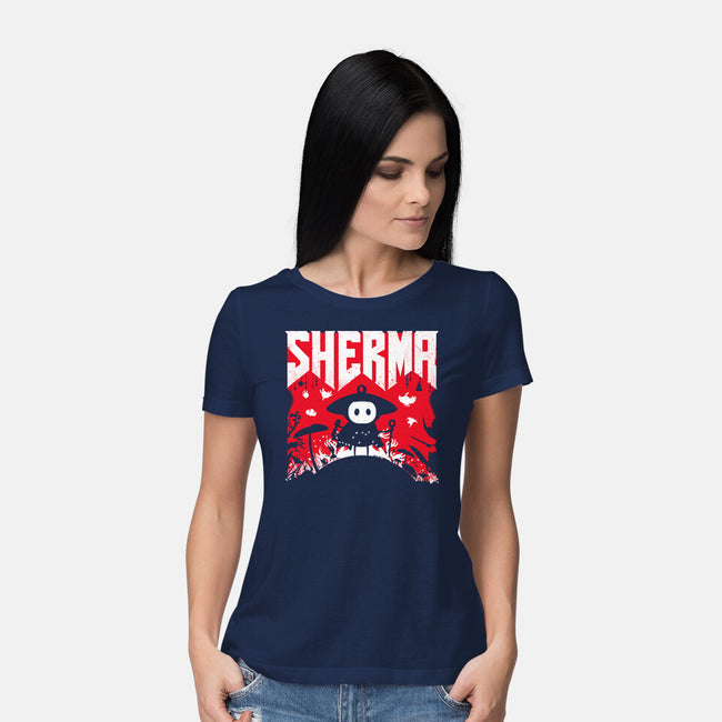Sherma Slayer-Womens-Basic-Tee-rocketman_art