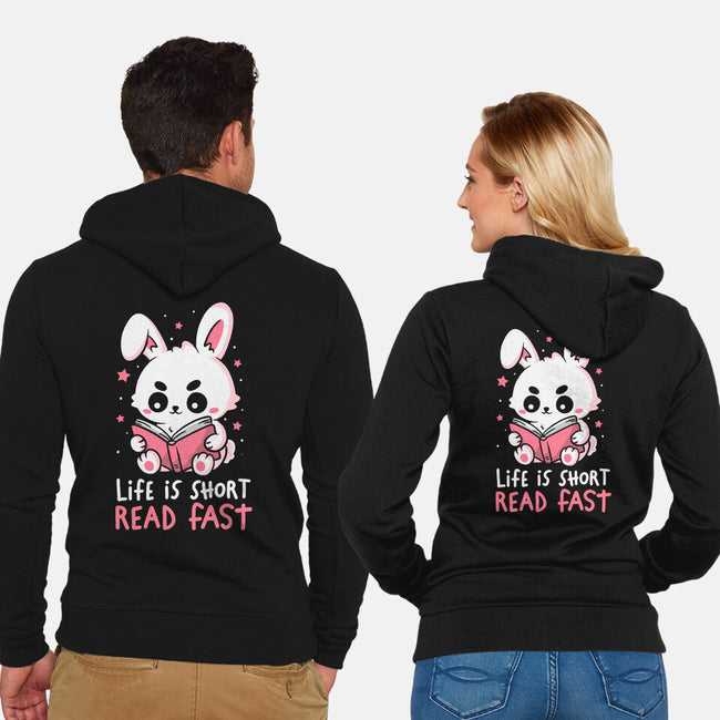 Life Is Short Read Fast-Unisex-Zip-Up-Sweatshirt-koalastudio